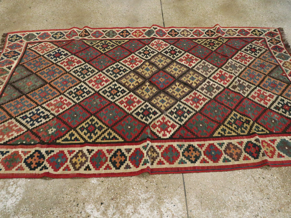 Antique Persian Flat-weave Kilim, No.24747 - Staging