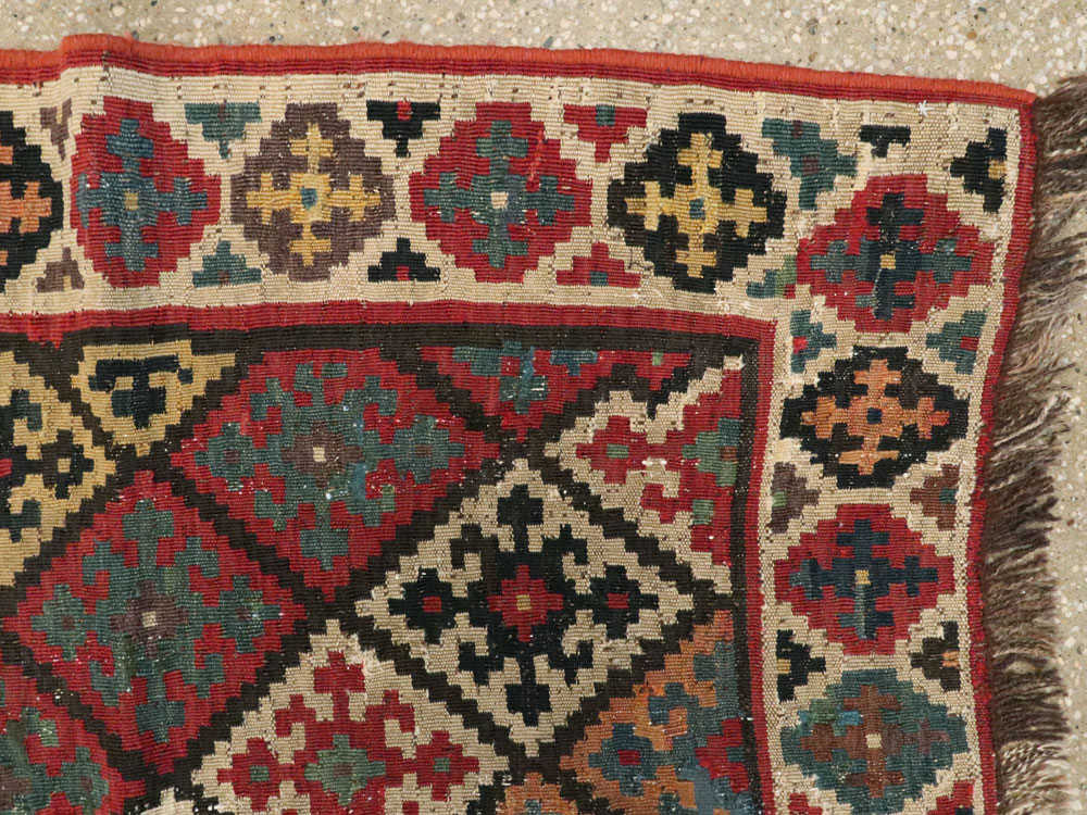 Antique Persian Flat-weave Kilim, No.24747 - Staging