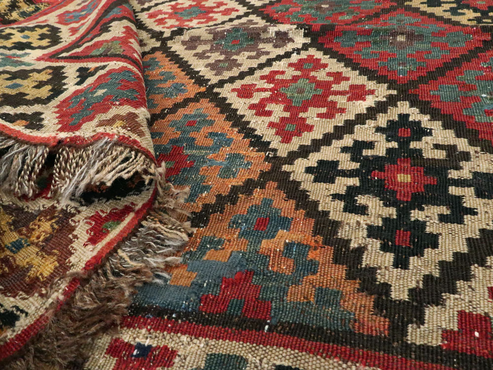 Antique Persian Flat-weave Kilim, No.24747 - Staging