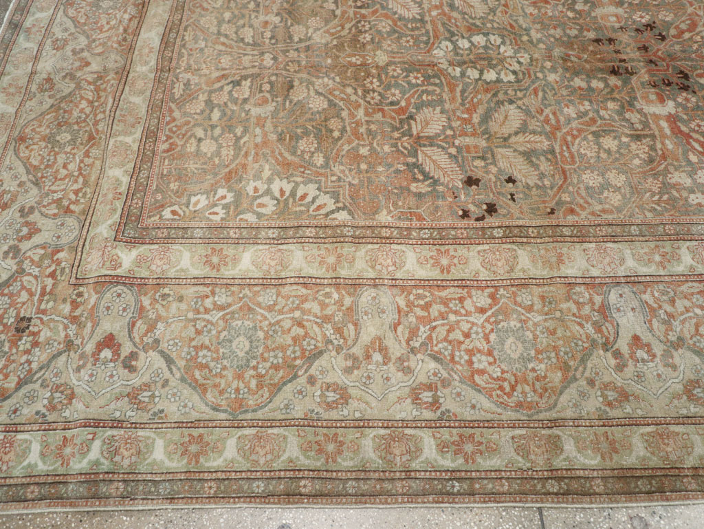 Antique Persian Tabriz Carpet, No.24750 - Staging