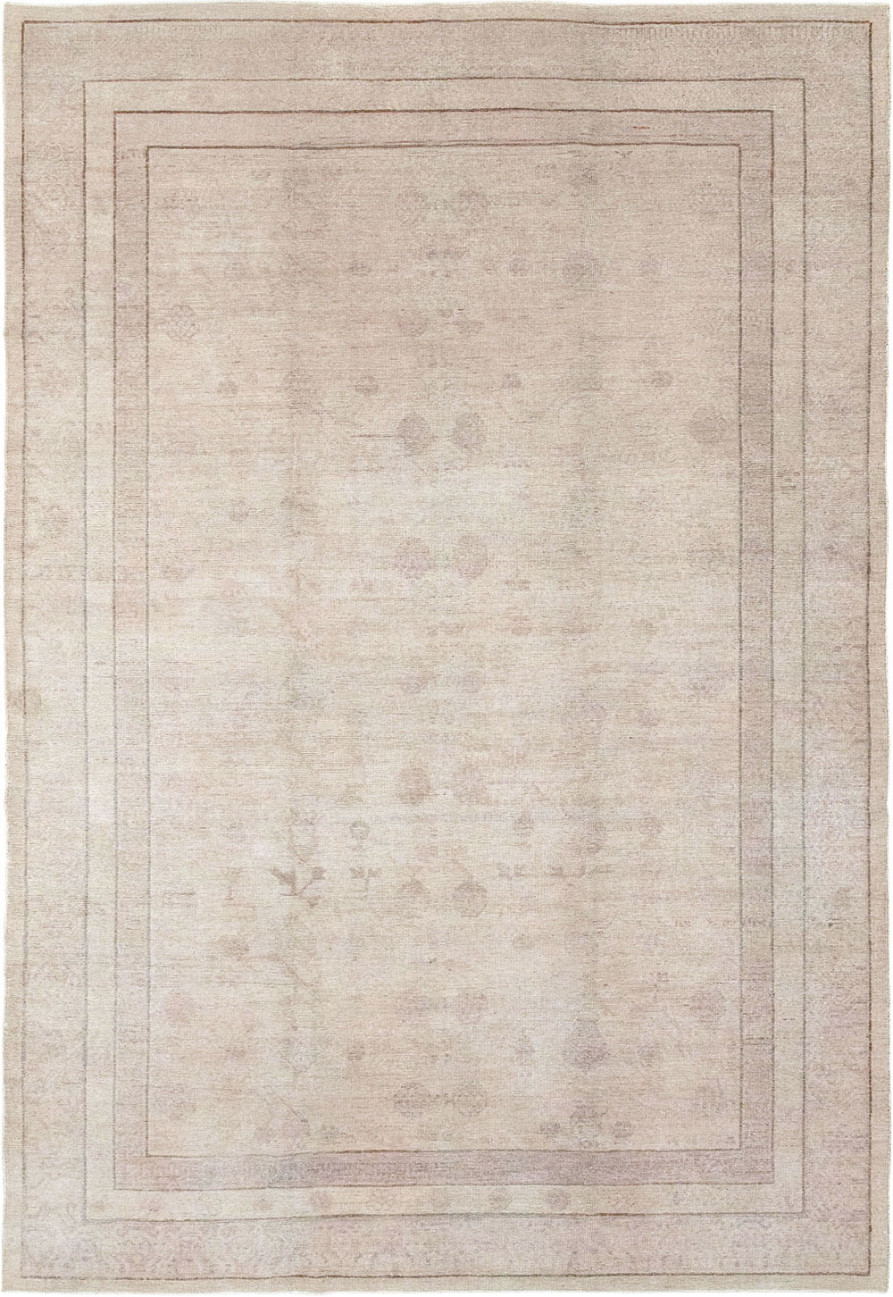 Vintage East Turkestan Khotan Carpet, No.24762 - Staging