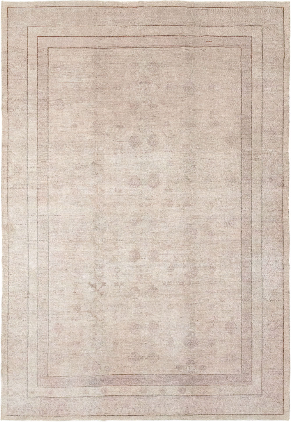 Vintage East Turkestan Khotan Carpet, No.24762 - Staging