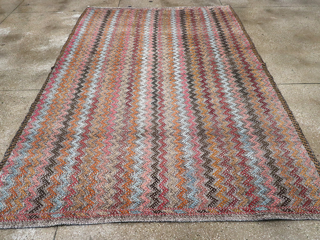 Vintage Turkish Flatweave Kilim, No.24800 - Staging