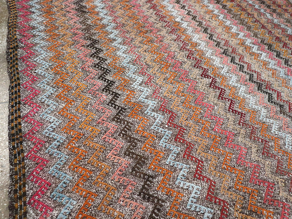 Vintage Turkish Flatweave Kilim, No.24800 - Staging