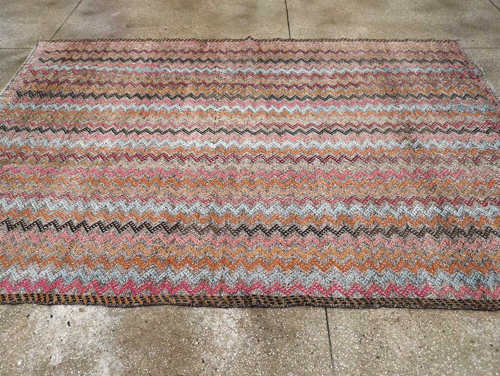 Vintage Turkish Flatweave Kilim, No.24800 - Staging