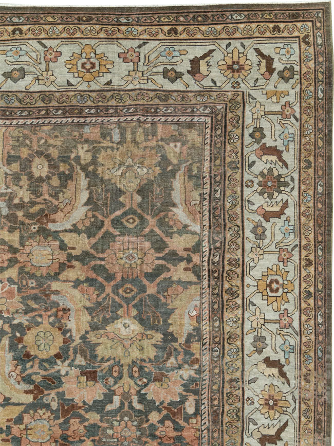 Antique Persian Mahal Oversize Carpet, No.24807 - Staging