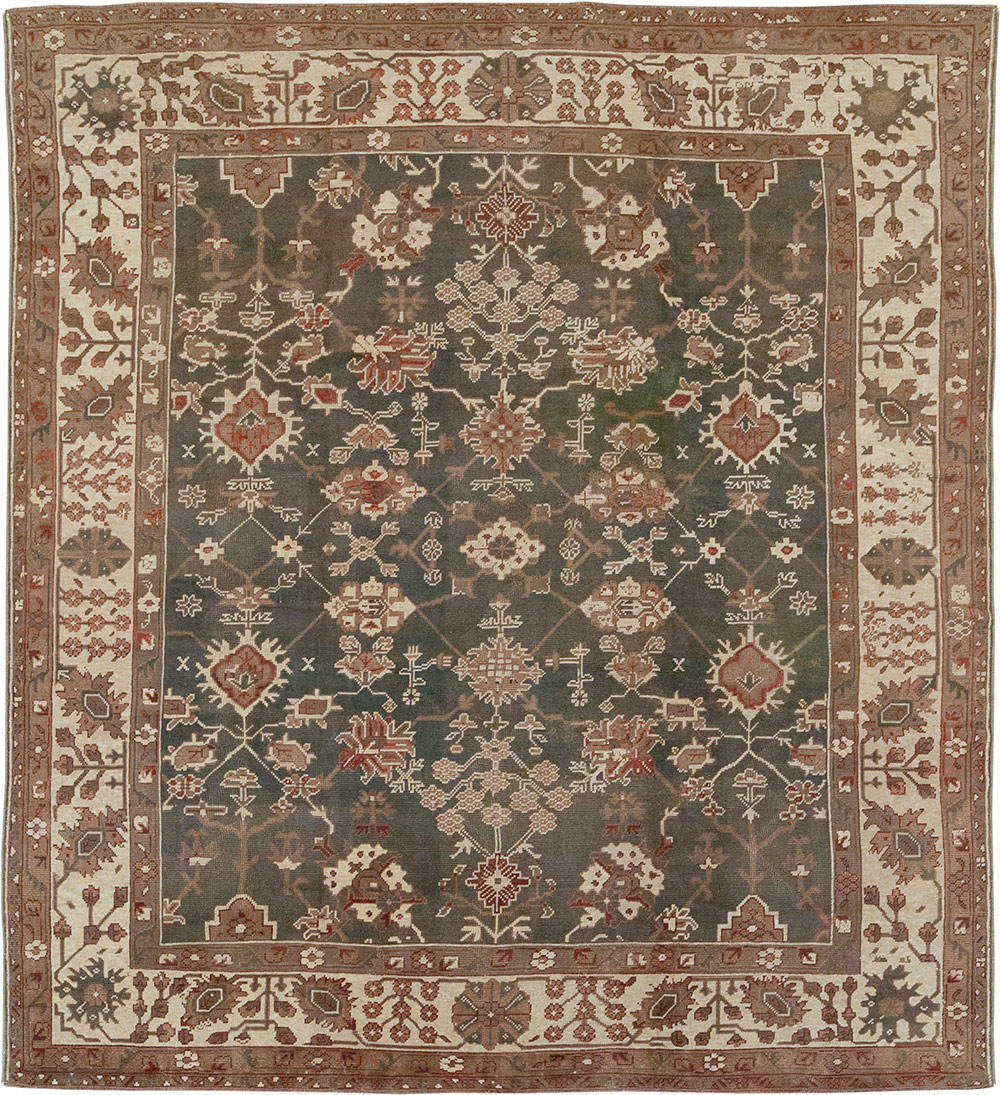 Antique Turkish Oushak Carpet, No.24821 - Staging