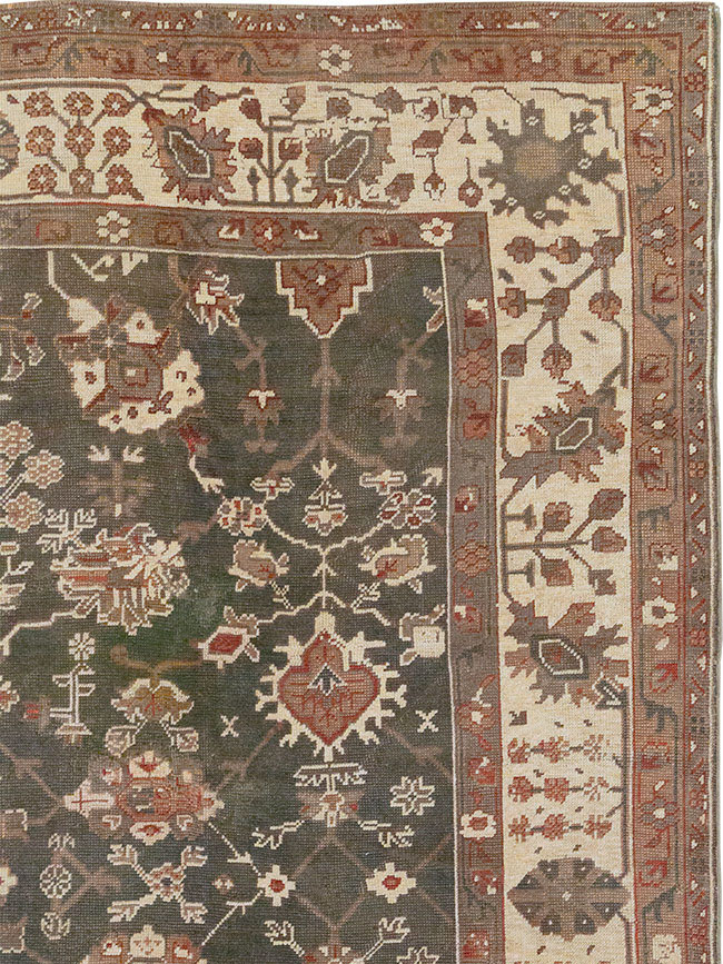 Antique Turkish Oushak Carpet, No.24821 - Staging