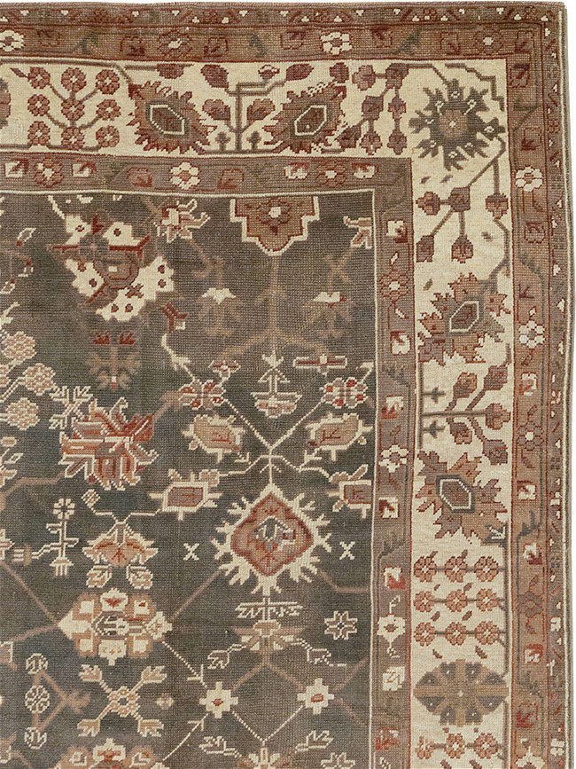 Antique Turkish Oushak Carpet, No.24821 - Staging