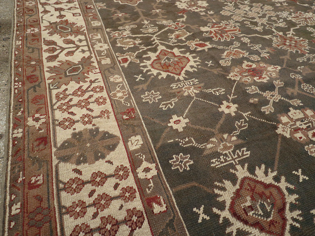 Antique Turkish Oushak Carpet, No.24821 - Staging