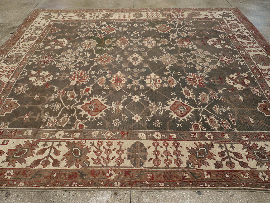Antique Turkish Oushak Carpet, No.24821 - Staging