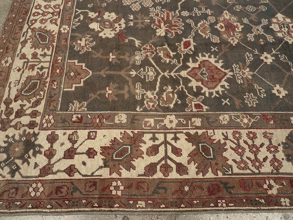 Antique Turkish Oushak Carpet, No.24821 - Staging