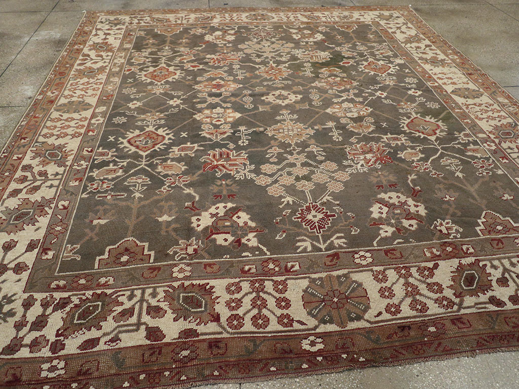 Antique Turkish Oushak Carpet, No.24821 - Staging