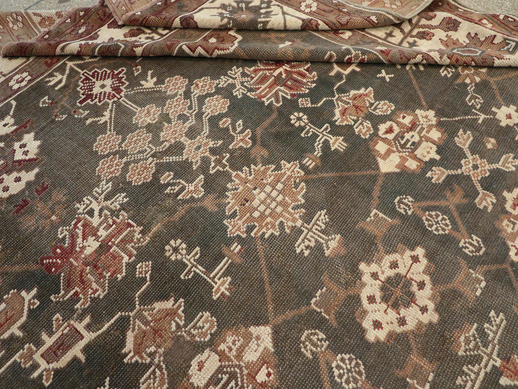 Antique Turkish Oushak Carpet, No.24821 - Staging