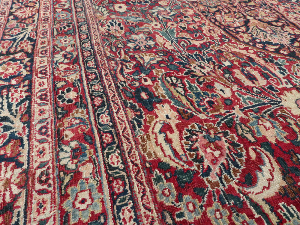 Antique Persian Mashad Carpet, No.24823 - Staging