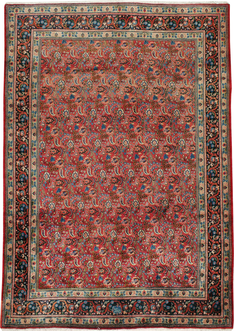 Vintage Persian Mashad Carpet, No.24825 - Staging