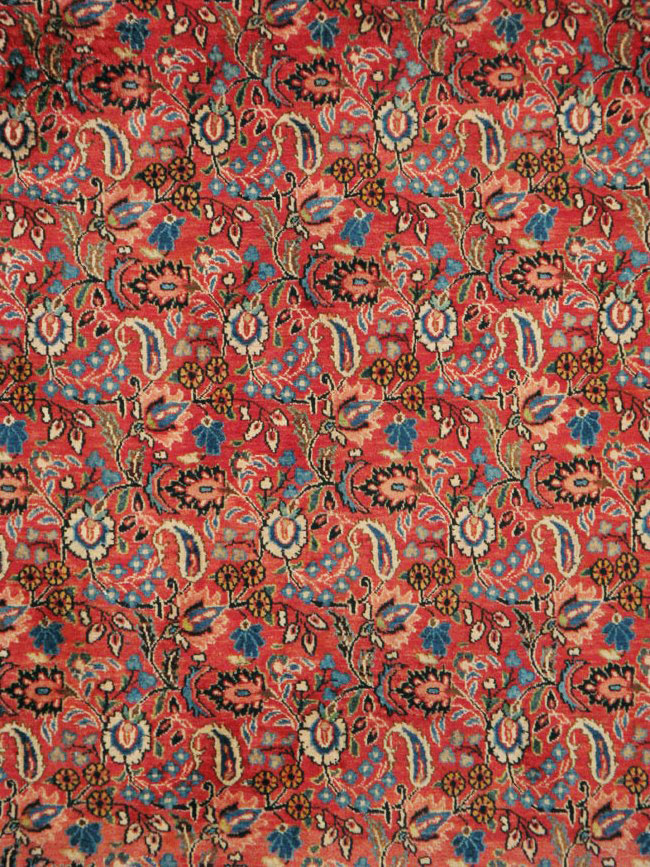 Vintage Persian Mashad Carpet, No.24825 - Staging