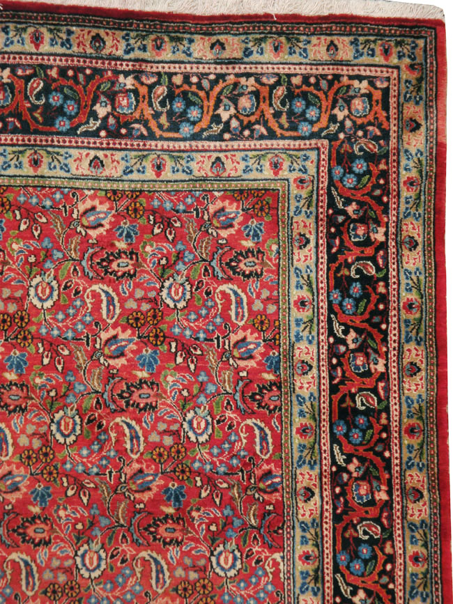Vintage Persian Mashad Carpet, No.24825 - Staging