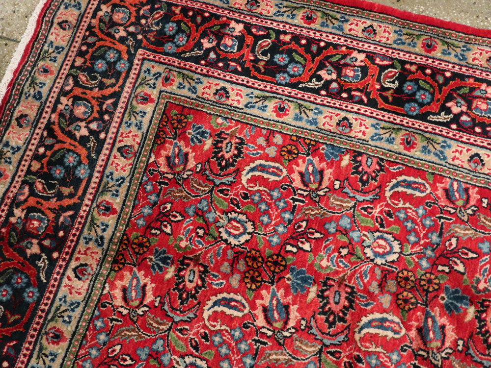 Vintage Persian Mashad Carpet, No.24825 - Staging