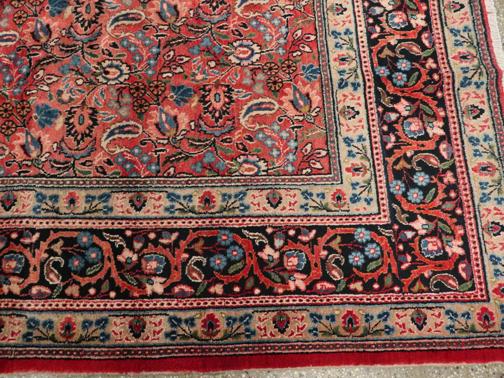 Vintage Persian Mashad Carpet, No.24825 - Staging