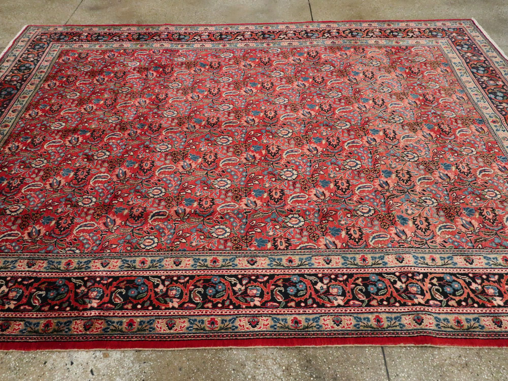 Vintage Persian Mashad Carpet, No.24825 - Staging