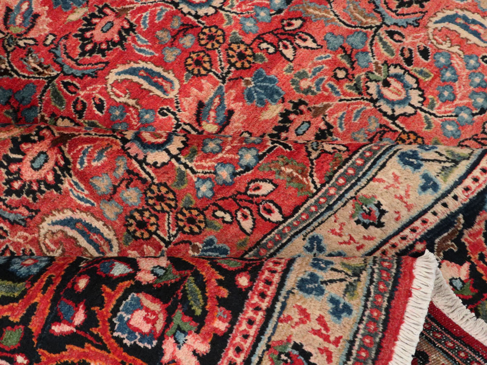 Vintage Persian Mashad Carpet, No.24825 - Staging