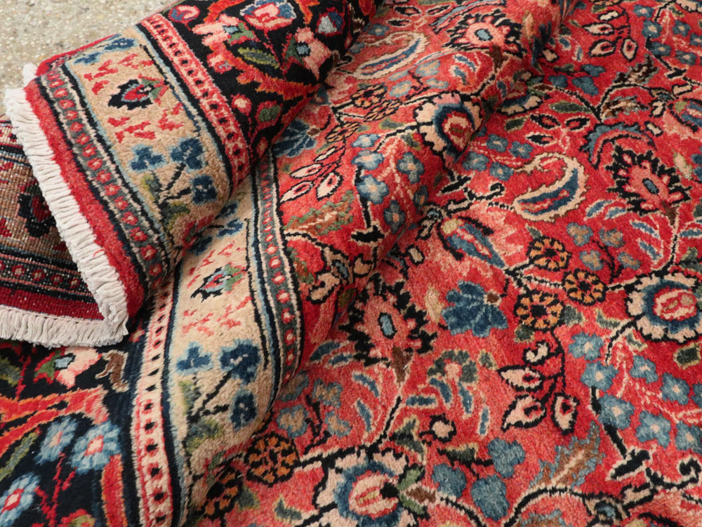 Vintage Persian Mashad Carpet, No.24825 - Staging