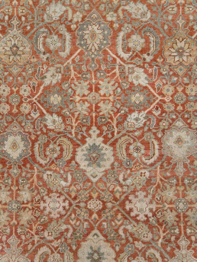 Antique Persian Mahal Room Size Carpet, No.24847 - Staging