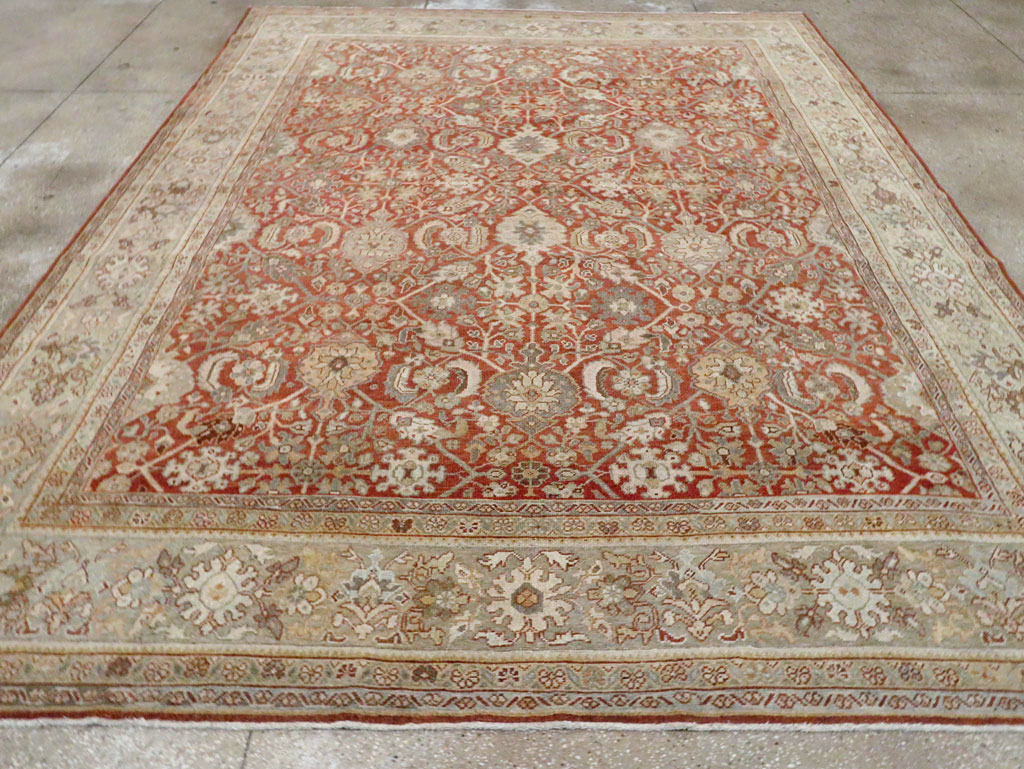 Antique Persian Mahal Room Size Carpet, No.24847 - Staging