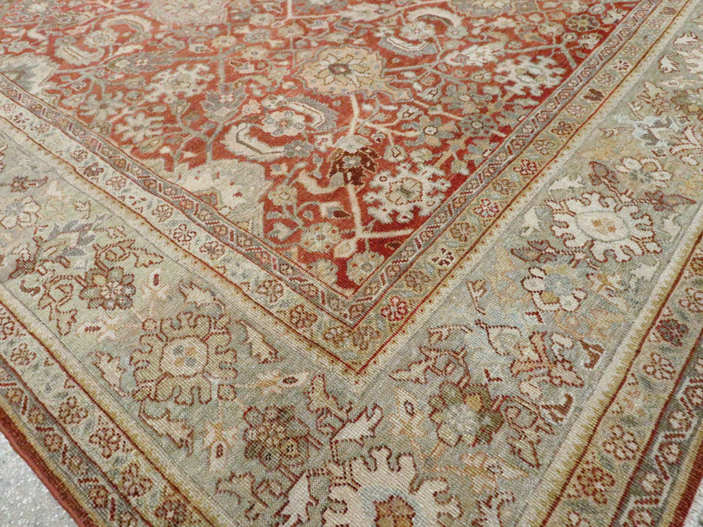 Antique Persian Mahal Room Size Carpet, No.24847 - Staging