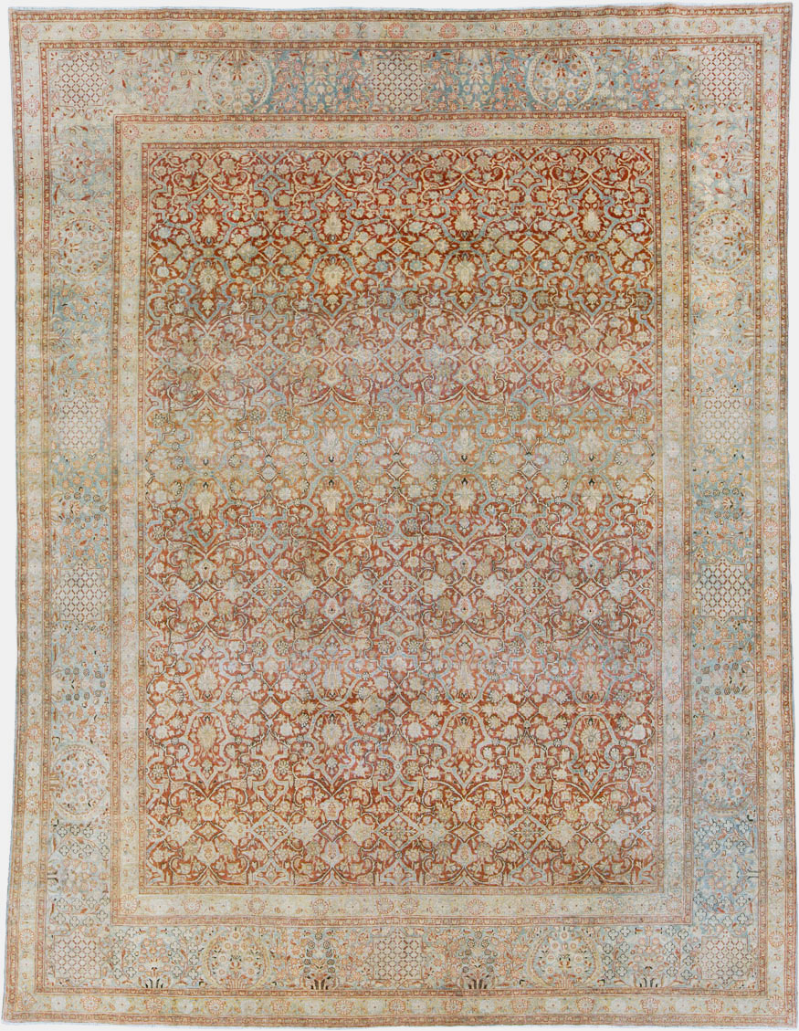 Antique Persian Kashan Carpet, No.24856 - Staging