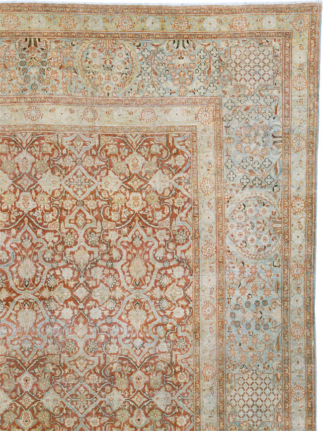 Antique Persian Kashan Carpet, No.24856 - Staging