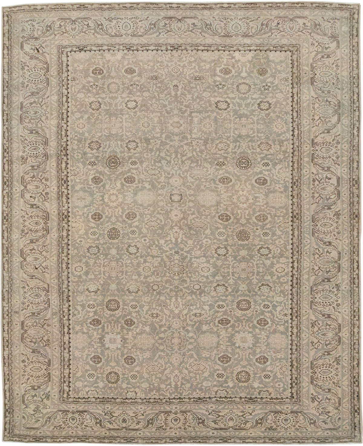 Vintage Persian Malayer Room Size Carpet, No.24871 - Staging