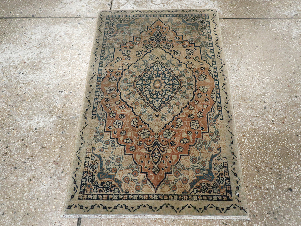 Antique Persian Tabriz Hagi Jalili Throw Rug, No.24874 - Staging