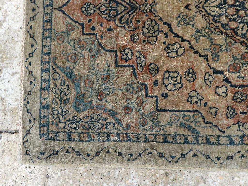 Antique Persian Tabriz Hagi Jalili Throw Rug, No.24874 - Staging