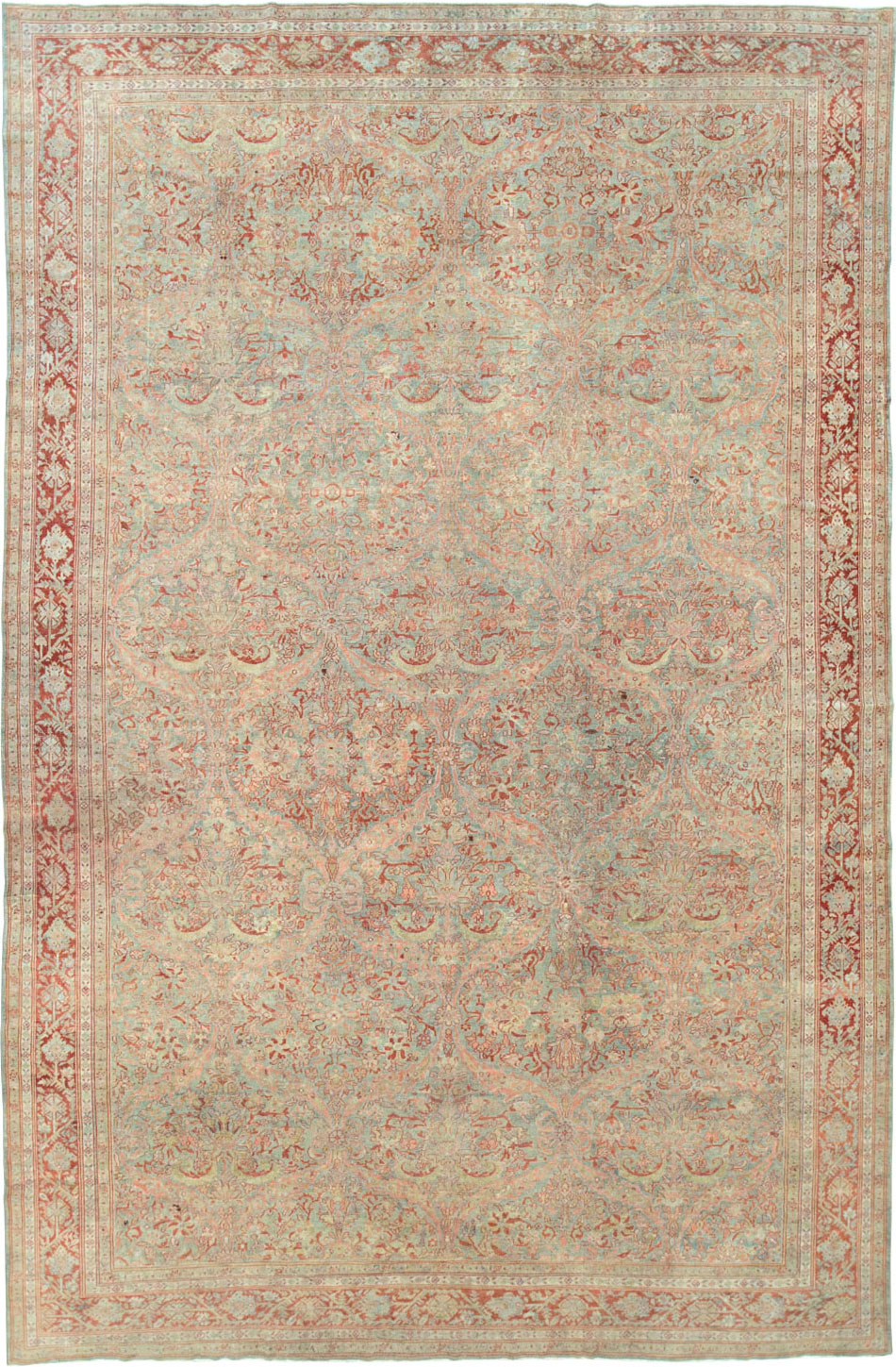 Antique Persian Mahal Large Carpet, No.24875 - Staging