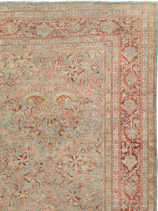 Antique Persian Mahal Large Carpet, No.24875 - Staging