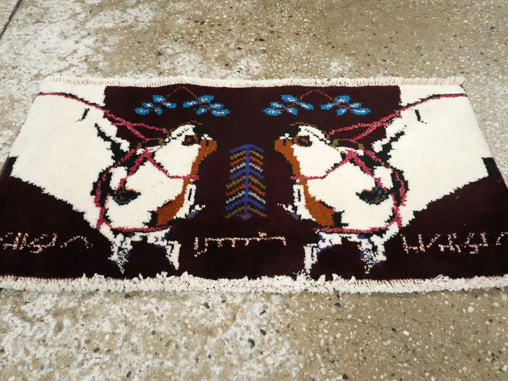 Vintage Persian Baluch Pictorial Rug, No.24892 - Staging