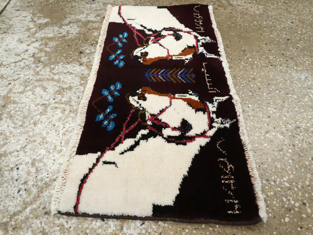 Vintage Persian Baluch Pictorial Rug, No.24892 - Staging