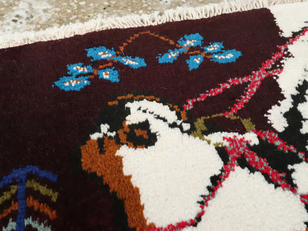 Vintage Persian Baluch Pictorial Rug, No.24892 - Staging