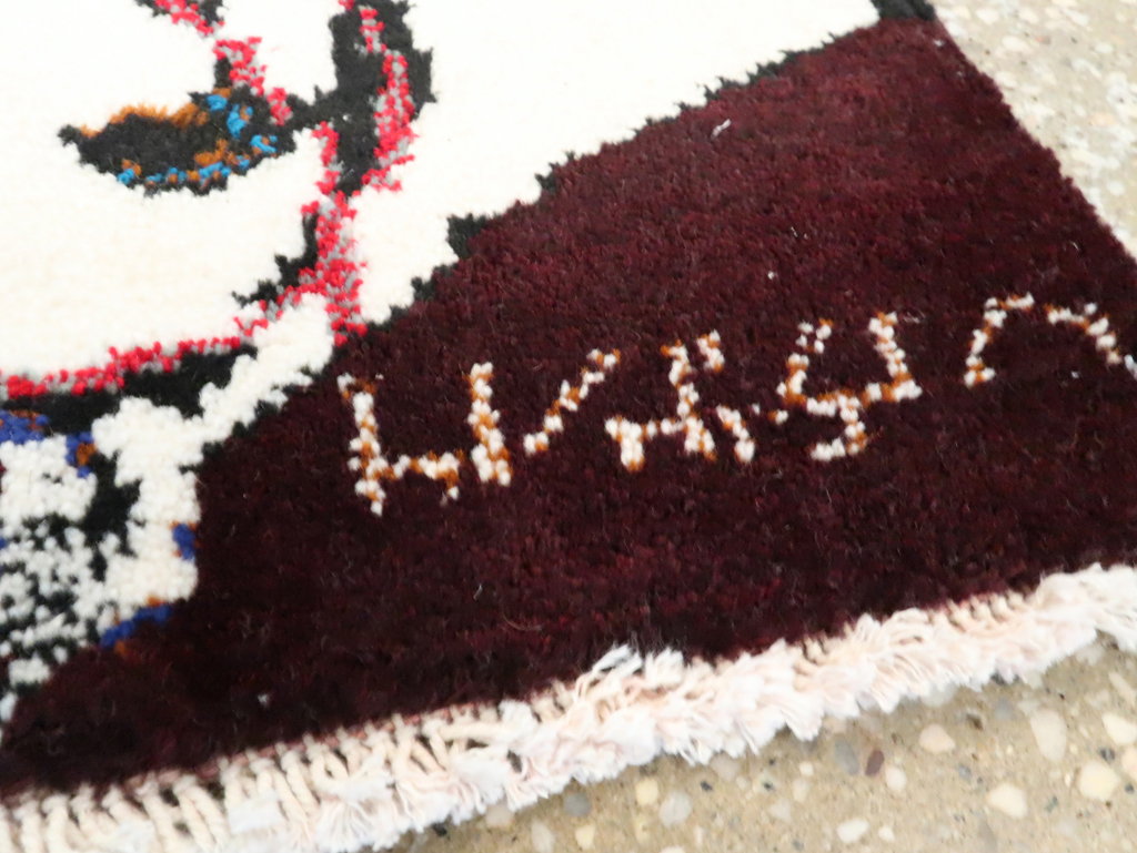 Vintage Persian Baluch Pictorial Rug, No.24892 - Staging