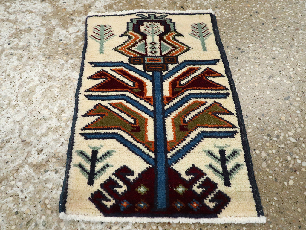 Vintage Persian Baluch Pictorial Rug (Pair: 1 of 2), No.24895 - Staging