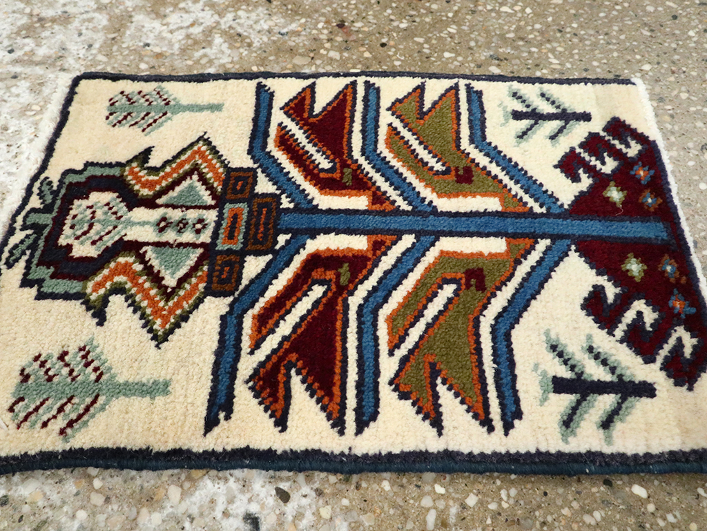 Vintage Persian Baluch Pictorial Rug (Pair: 1 of 2), No.24895 - Staging