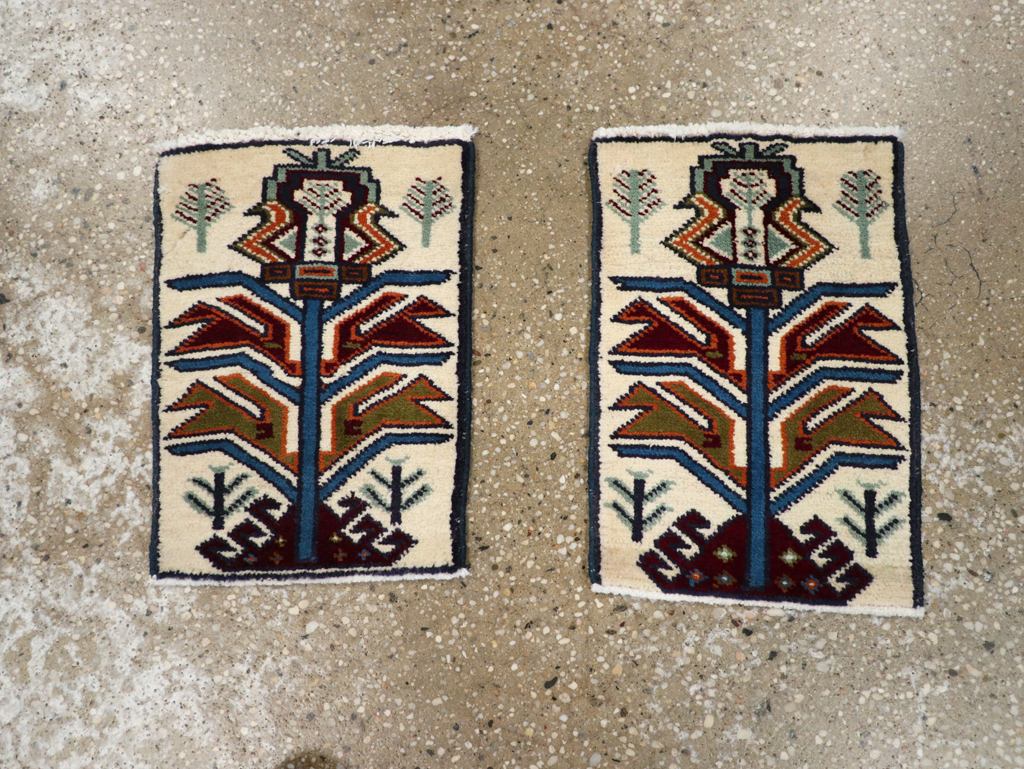 Vintage Persian Baluch Pictorial Rug (Pair: 1 of 2), No.24895 - Staging