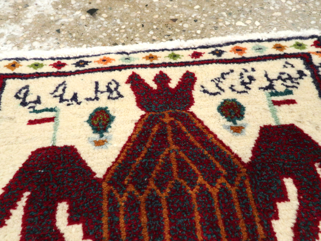 Vintage Persian Pictorial Baluch Rug (Pair: 1 of 2), No.24896 - Staging