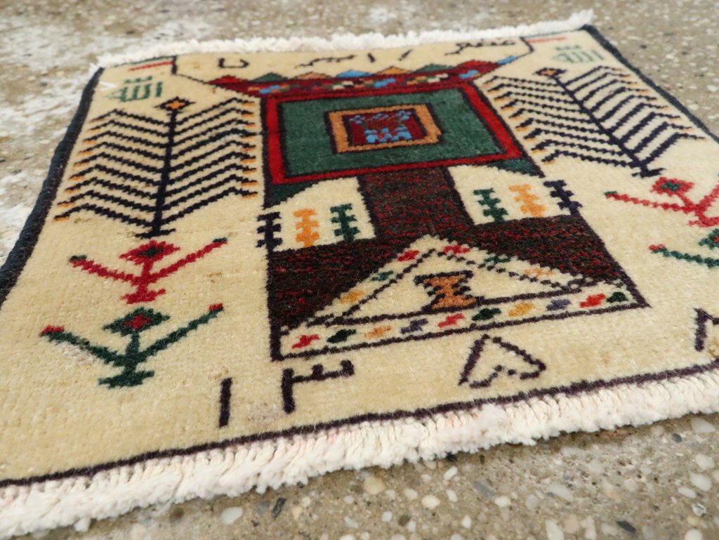 Vintage Persian Baluch Pictorial Rug (Pair: 1 of 2), No.24897 - Staging