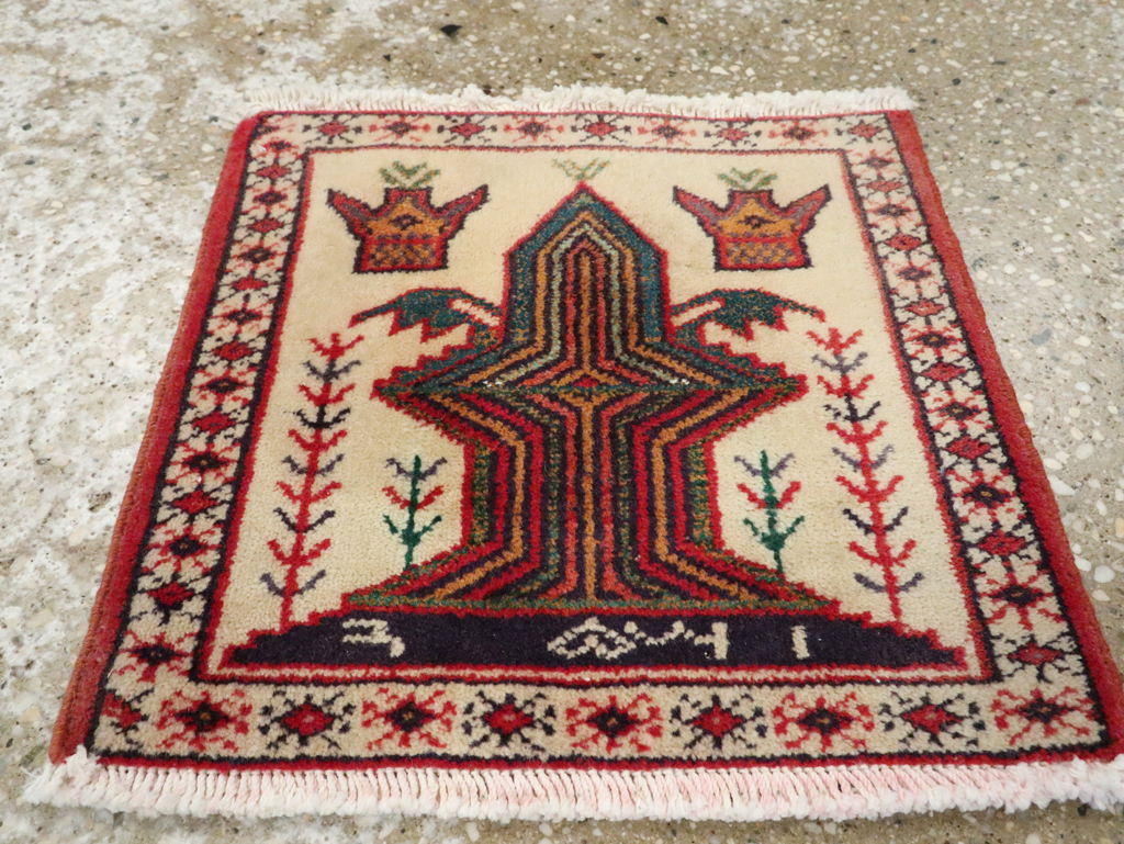 Vintage Persian Pictorial Baluch Rug (Pair: 1 of 2), No.24899 - Staging
