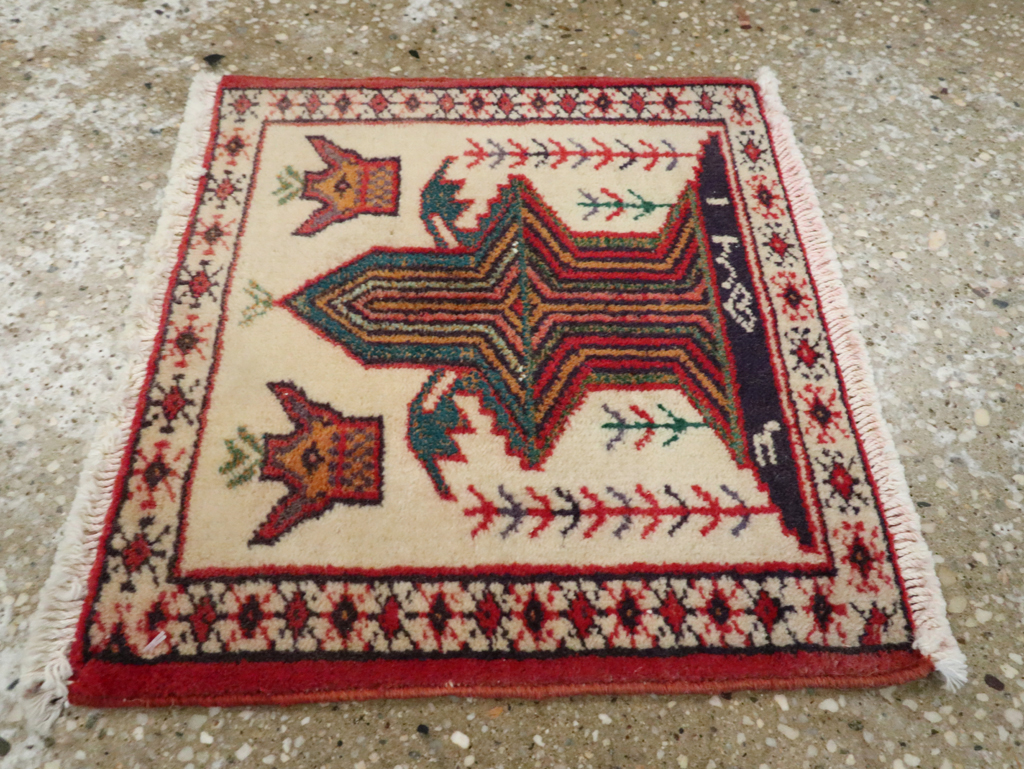 Vintage Persian Pictorial Baluch Rug (Pair: 1 of 2), No.24899 - Staging