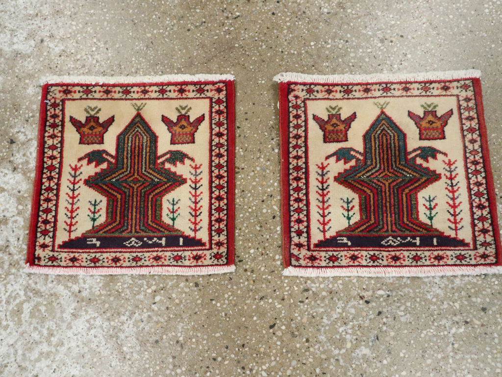 Vintage Persian Pictorial Baluch Rug (Pair: 1 of 2), No.24899 - Staging