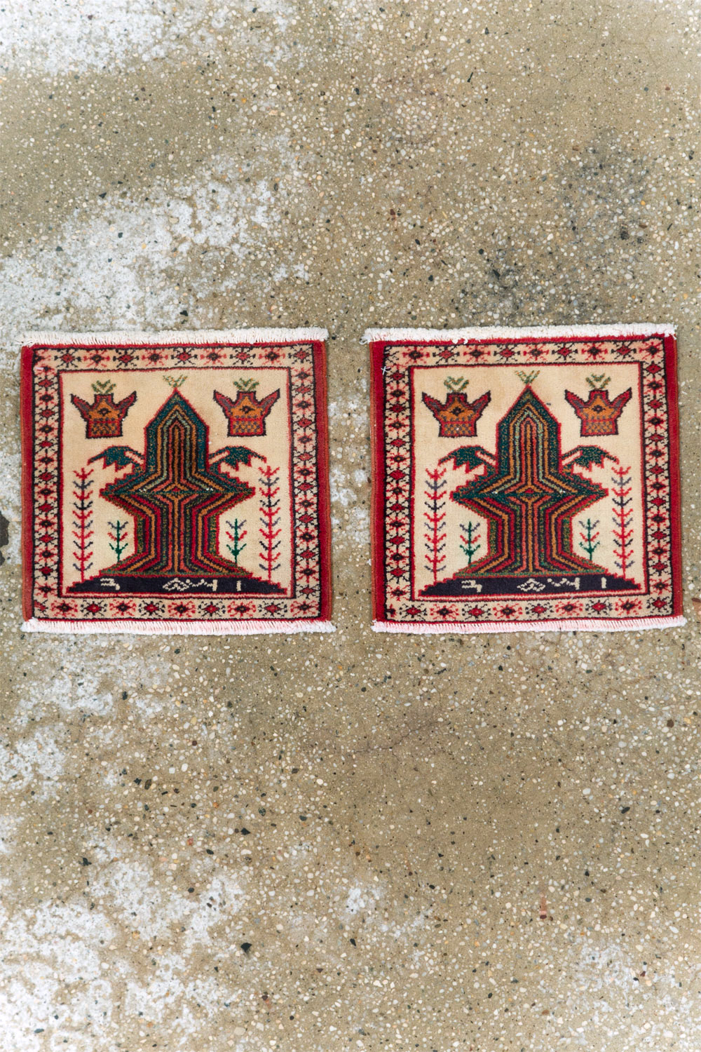 Vintage Persian Pictorial Baluch Rug (Pair: 1 of 2), No.24899 - Staging